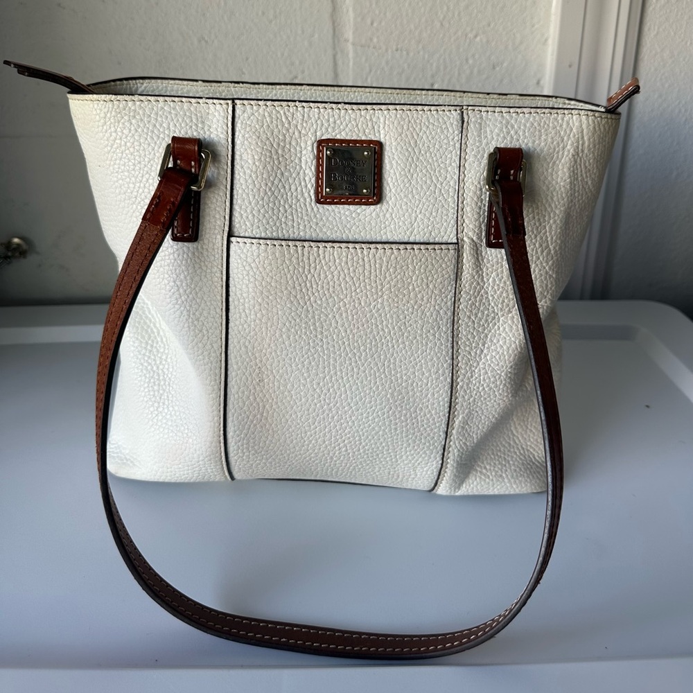 Dooney & Burke White Leather Tote Bag